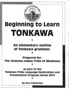 Tonkawa Language/Grammar book