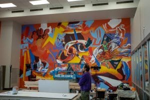 Osage artist Yatika Starr Fields’ mural at Northern Oklahoma College will be dedicated June 16.  
