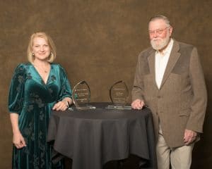 Cutline #1 -- Dr. Tara Vaughn and Joe Kreger were inducted into the NOC Distinguished Alumni Hall of Fame last Saturday night at NOC’s Renfro Center in Tonkawa (photo by John Pickard/Northern Oklahoma College).    Cutline #2 – Jordan Nelson received the NOC Alumni Legacy Scholarship at Saturday’s NOC Alumni & Friends Reunion.  Nelson is pictured with Dr. Jill Green, NOC Director of Development and Donor Relations.  (photo by John Pickard/Northern Oklahoma College).  