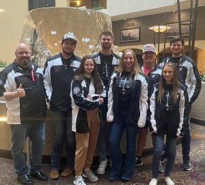 Representing the NOC  Criminal Justice team jackets are Front Row (L-R): Sam Mears, Cassidy Edsall, Sierra Long.  Back Row (L-R): Troy Cochran, Wes Dun, Owen Hutcheson, AJ Nichols, Seth Brockbank. (photo provided)