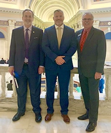 Brad Fox (center) was appointed to a five-year term on the NOC Board of Regents this past week.  Pictured (L-R):  Sen. Bill Coleman, Brad Fox, Dr. Clark Harris.