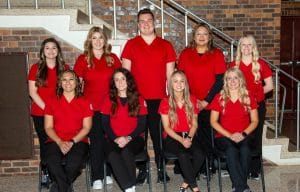 Stillwater Nursing Graduates Pictured Front Row (L-R):  Crystel Thomas, Olivia Baker, Hailey Bishop, Leslie Morgan.  Back Row (L-R):  Katelynn Douzat, Tracy Rupp, Brady McDermed, Phyllis Yellowman, Kelsie Bidwell.