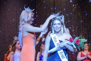 Miss NOC Enid 2023 crowned by Miss Oklahoma 2022 Megan Gold and Miss NOC Enid 2022 Mia-Claire Jones.  (photo by John Pickard/Northern Oklahoma College)