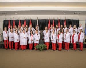 NOC nursing students from all three campus locations participated in a White Coat ceremony on Oct. 6 at NOC Tonkawa.  (photo by John Pickard/Northern Oklahoma College)