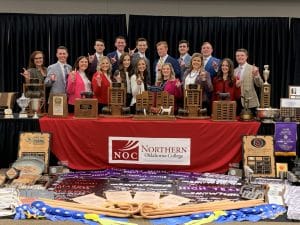 NOC Tonkawa’s Livestock Judging Team was named National Team of the Year.  The 15-member team is pictured with their individual and team awards from 2022-23.  