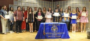 Eighteen NOC Tonkawa students were inducted into the local Phi Theta Kappa Chapter on April 30.  (photo by Dina Kleinmann/Northern Oklahoma College)