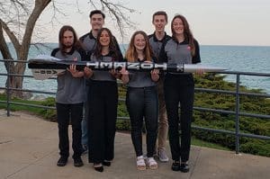 NOC students (L-R): Timothy Edwards, Grant Biggers, Abbigayle Vargas (Team Lead), Raven Bruce, Jared Meeks, and Chloe Wilkins participated in the 14th Annual First Nations Launch High-Power Rocket Competition in Kenosha, Wisconsin.