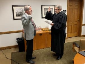 Mike Loftis was sworn in Wednesday as the newest member of the NOC Board of Regents by the Hon. Judge Lee Turner.