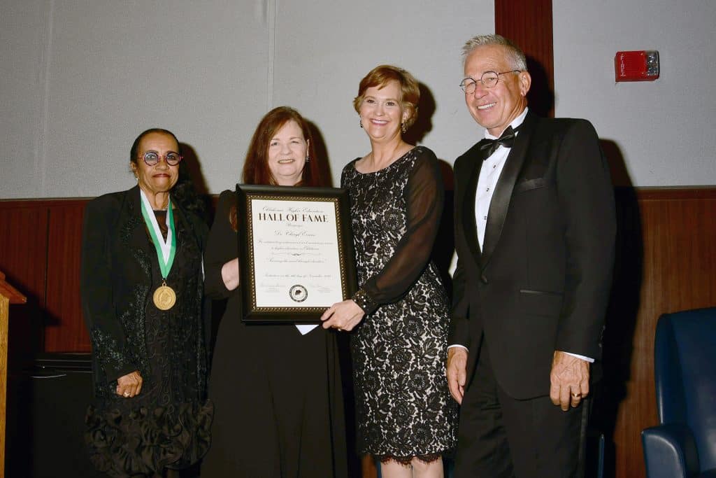 Former NOC President Dr. Cheryl Evans was inducted into the Oklahoma Higher Education Hall of Fame Nov. 6.  She was inducted by Chancellor Allison Garrett.