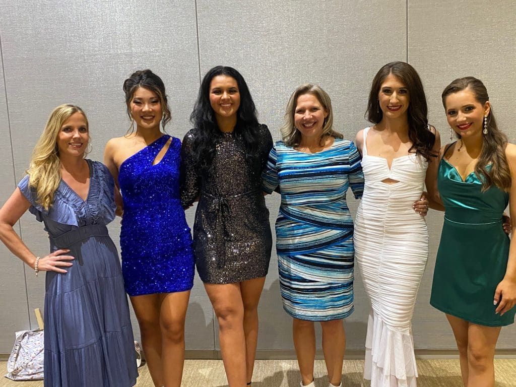 Four current and past Miss NOC’s participated in the Miss Oklahoma Scholarship Pageant. Picture (L-R), Shannon Varner, executive director; Mia-Claire Jones Miss NOC Enid 2022; Jaidyn Burrell, Miss NOC 2024; Dr. Diana Watkins, NOC president; Lexi Neahring NOC Enid 2018; Emma Valgora, Miss NOC Tonkawa 2022