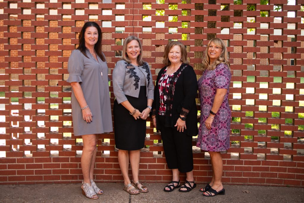 The NOC Foundation recently established the Dr. Robert “Bob” Matthiesen Memorial Scholarship for an Agriculture major at NOC Tonkawa. Pictured (L-R): Vice President for Development & Community Relations Sheri Snyder, NOC President Diana Watkins, Ag and Biological Sciences Division Chair Tricia Moore, and Director of Development and Donor Relations Candy Oller. (photo by Shiloh Martin/Northern Oklahoma College).