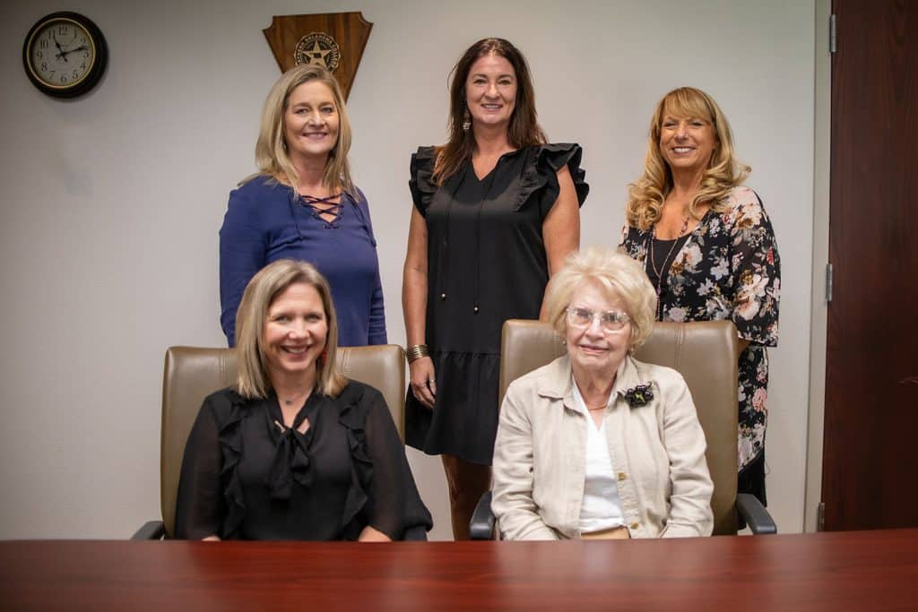 The Northern Oklahoma College Foundation, Inc. is excited to announce the establishment of the Evelyn Scoles Coyle Scholarship Fund for returning sophomores.  Front Row (L-R):  NOC President Diana Watkins, Evelyn Scoles Coyle.  Back Row (L-R):  Vice President for Financial Affairs Anita Simpson, Vice President for Development & Community Relations Sheri Snyder, Director of Development and Donor Relations Candy Oller (photo by Shiloh Martin/Northern Oklahoma College)