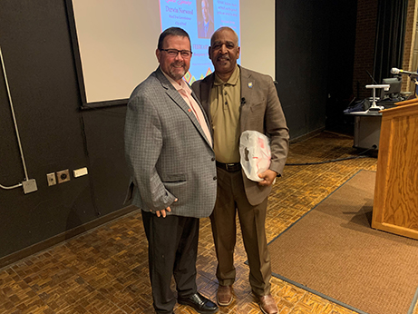 NOC Vice President for Enid Jeremy Hise and Enid City Commissioner Derwin Norwood, the speaker for Black History Month at NOC Enid last Thursday.