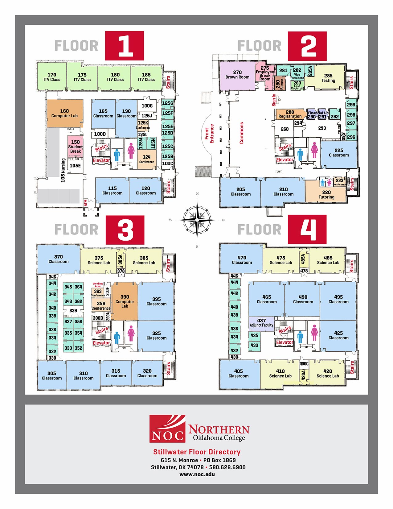 NOC Stillwater Campus Map