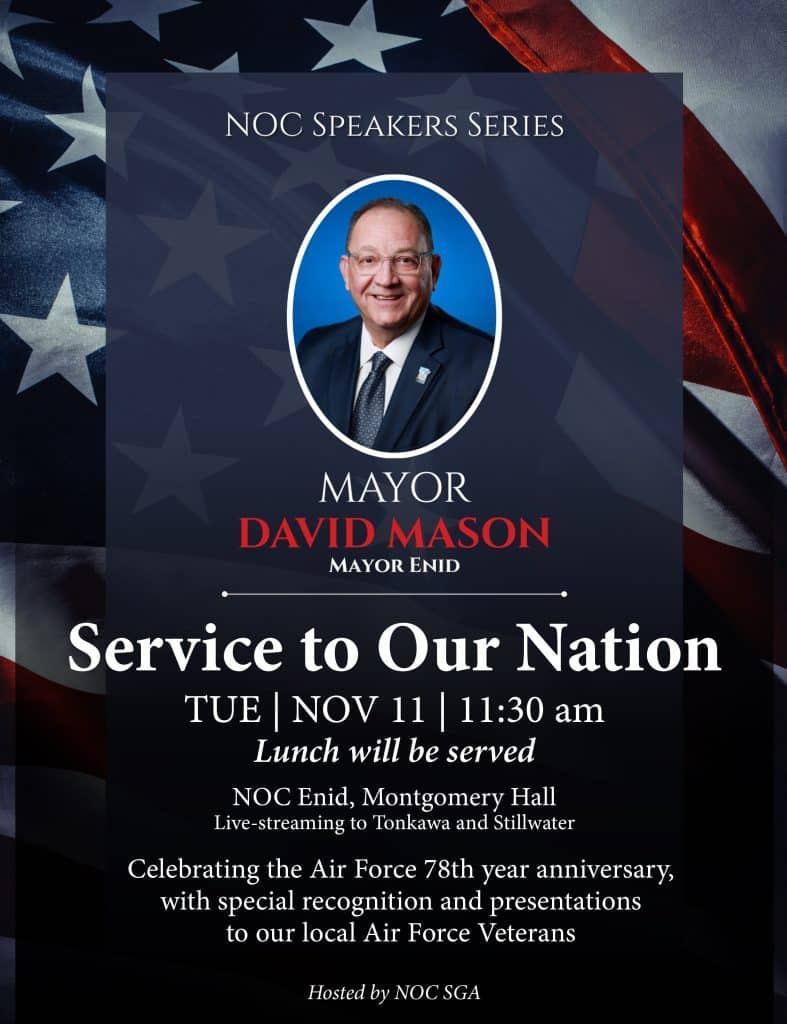 Veteran's Day Program at NOC Enid on Nov. 11 at 11:30 a.m.