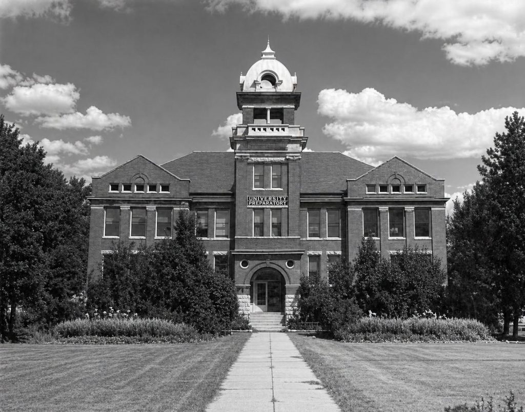 A view of Central Hall on the NOC Campus when NOC was the University Preparatory School.
