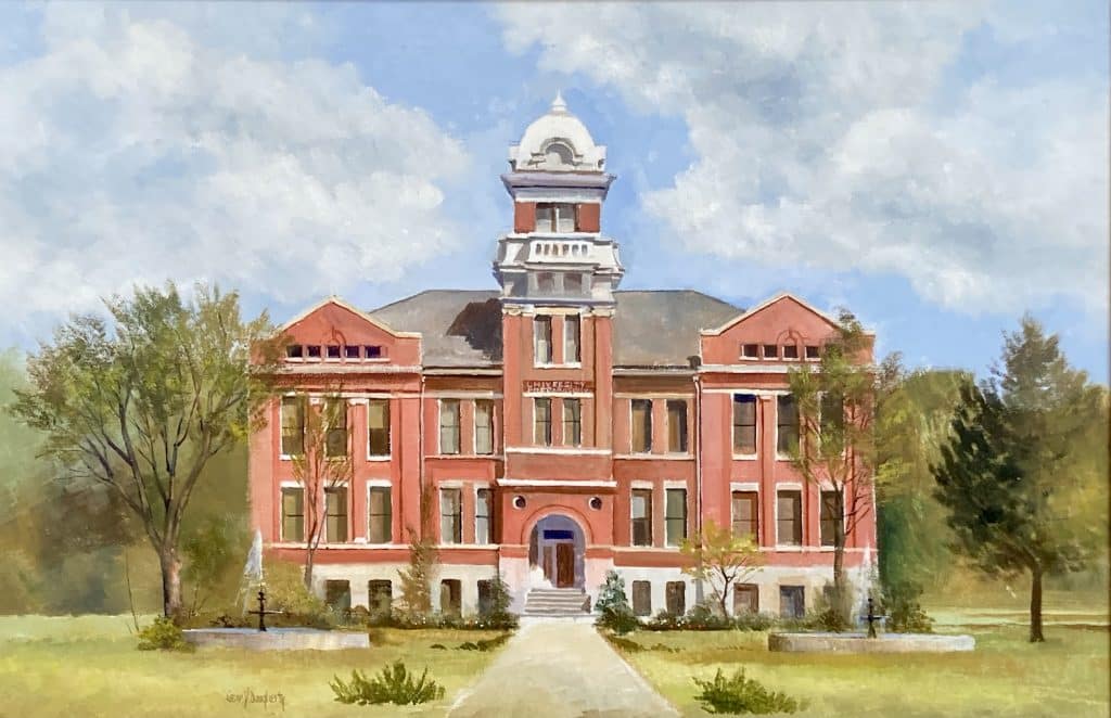 Oil painting by NOC Art Professor Emeritus Gene V. Dougherty of historic Central Hall. The work was commissioned for NOC’s Centennial Celebration in 2001.